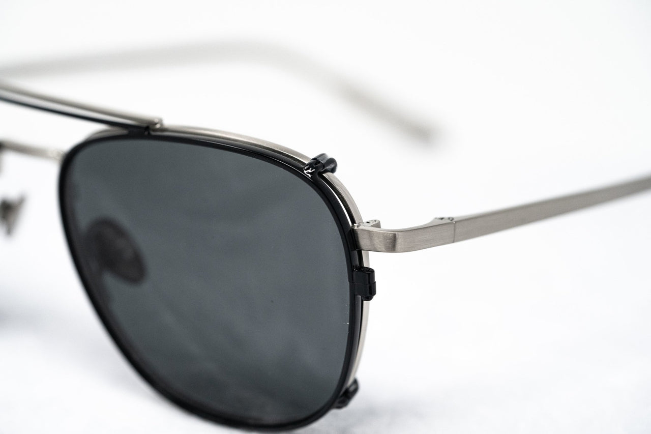 Kris Van Assche Sunglasses Unisex Titanium Brushed Silver Black Clip-On with Grey Lenses Category 3- KVA92C5SUN - Watches & Crystals
