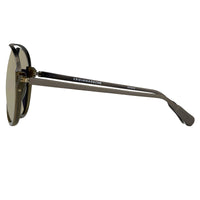 Thumbnail for Kris Van Assche Sunglasses Unisex Titanium Khaki Matte Grey and Gold Mirror Lenses Category 3 - KVA84C6SUN - Watches & Crystals