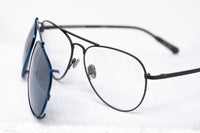 Thumbnail for Kris Van Assche Sunglasses Unisex Titanium Matte Grey Blue Clip-On with Blue Mirror Lenses Category 3 - KVA89C4SUN - Watches & Crystals