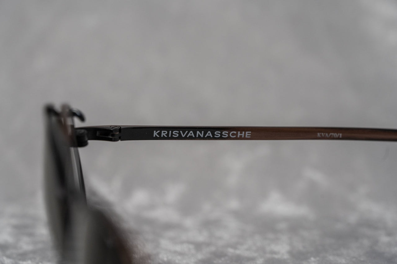 Kris Van Assche Sunglasses Unisex Titanium Oval Bronze Black Clip-On and Grey Lenses - KVA70C1SUN - Watches & Crystals