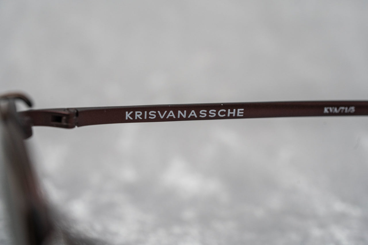 Kris Van Assche Sunglasses Unisex Titanium Oval Matte Burgundy Bronze Clip On and Grey Lenses Category 3 - KVA71C5SUN - Watches & Crystals