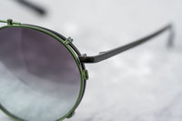 Thumbnail for Kris Van Assche Sunglasses Unisex Titanium Oval Shiny Black Green Clip-On and Green Lenses - KVA70C4SUN - Watches & Crystals