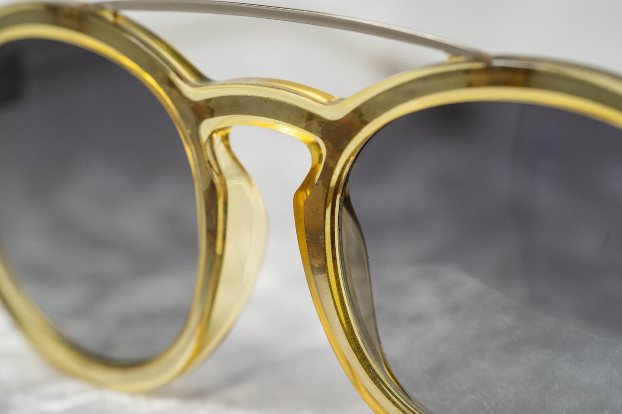 Kris Van Assche Sunglasses Unisex with Double Bridge Oval Translucent Yellow and Grey Graduated Lenses - KVA11C4SUN - Watches & Crystals