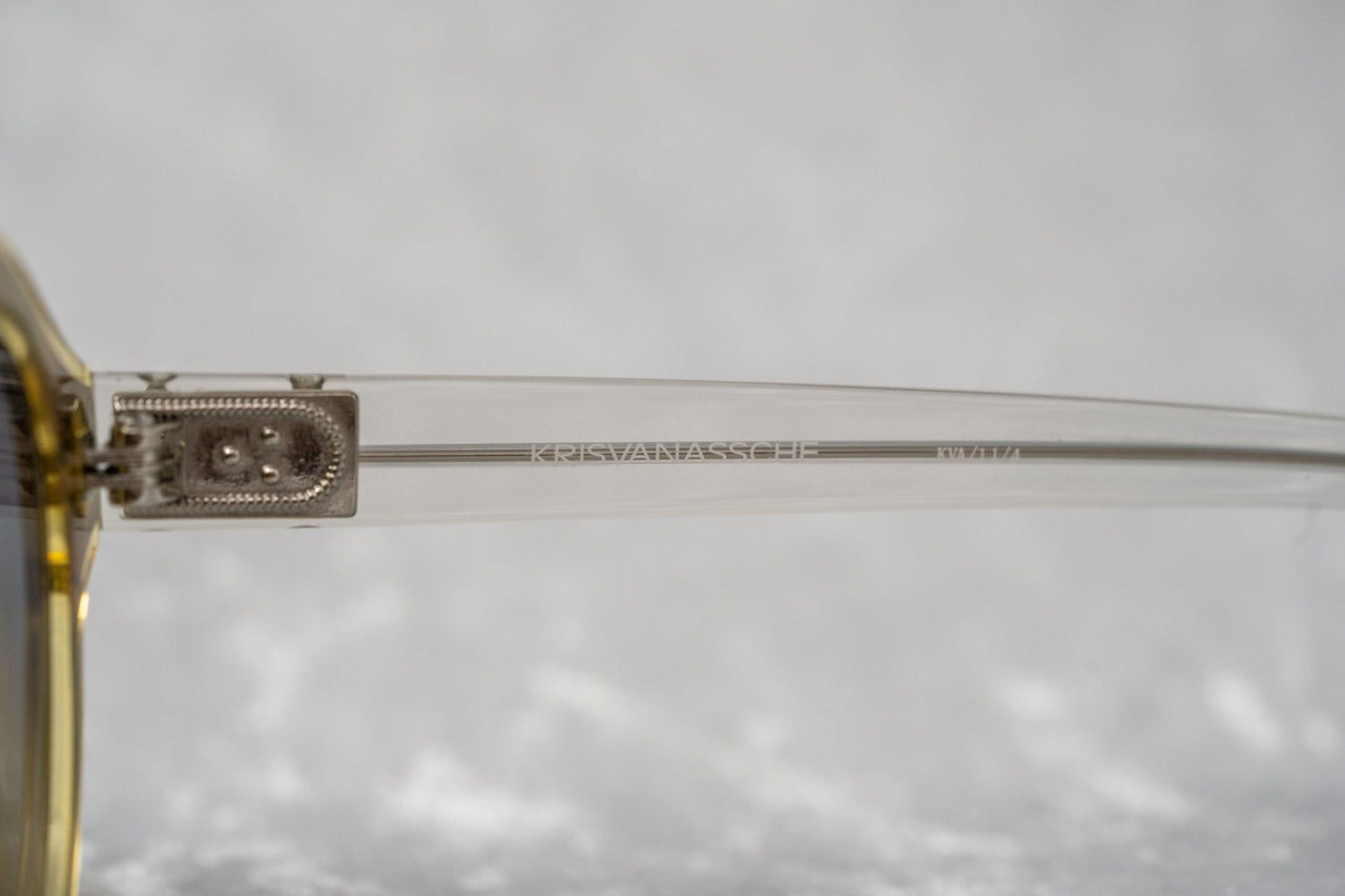 Kris Van Assche Sunglasses Unisex with Double Bridge Oval Translucent Yellow and Grey Graduated Lenses - KVA11C4SUN - Watches & Crystals