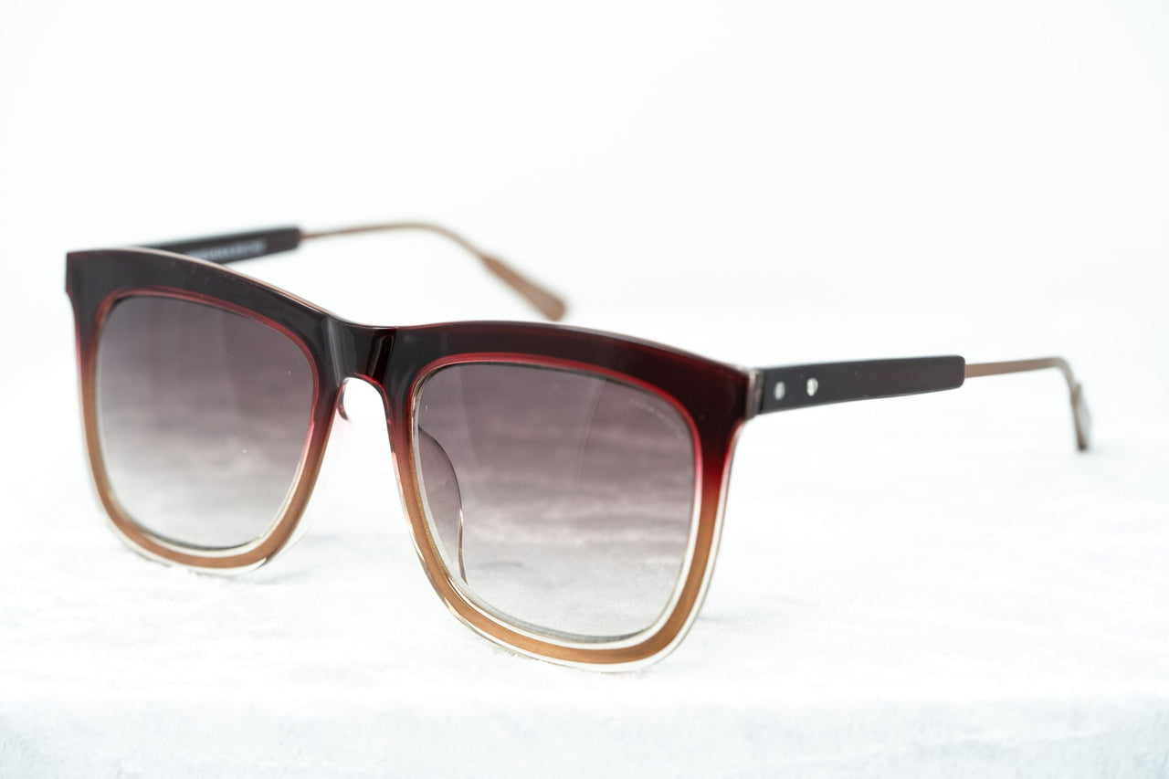 Kris Van Assche Sunglasses with D-Frame Burgundy Antique Bronze and Brown Graduated Lenses - KVA80C2SUN - Watches & Crystals
