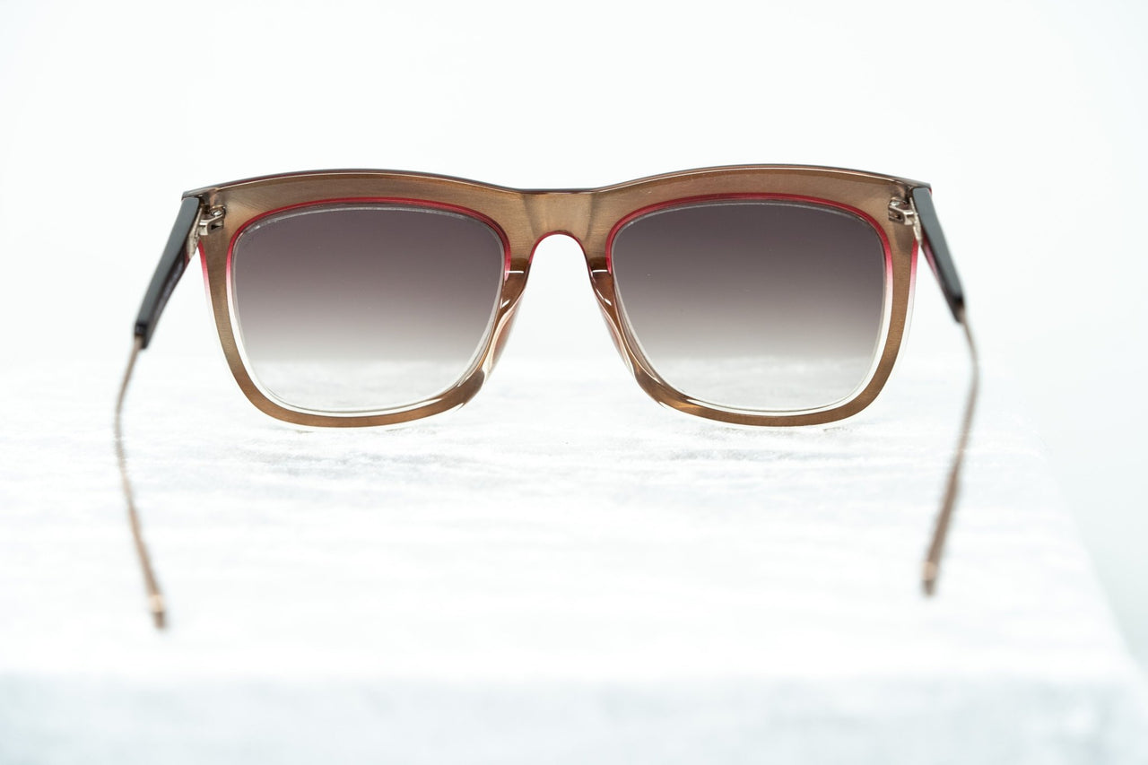 Kris Van Assche Sunglasses with D-Frame Burgundy Antique Bronze and Brown Graduated Lenses - KVA80C2SUN - Watches & Crystals