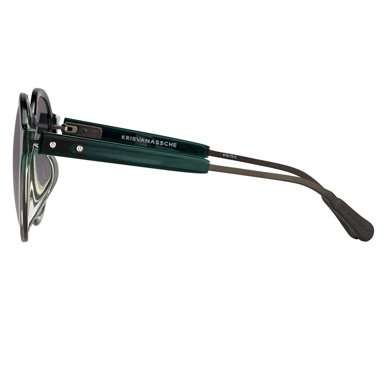 Kris Van Assche Sunglasses with Oval Green Clear Gunmetal and Grey Graduated Lenses - KVA79C3SUN - Watches & Crystals
