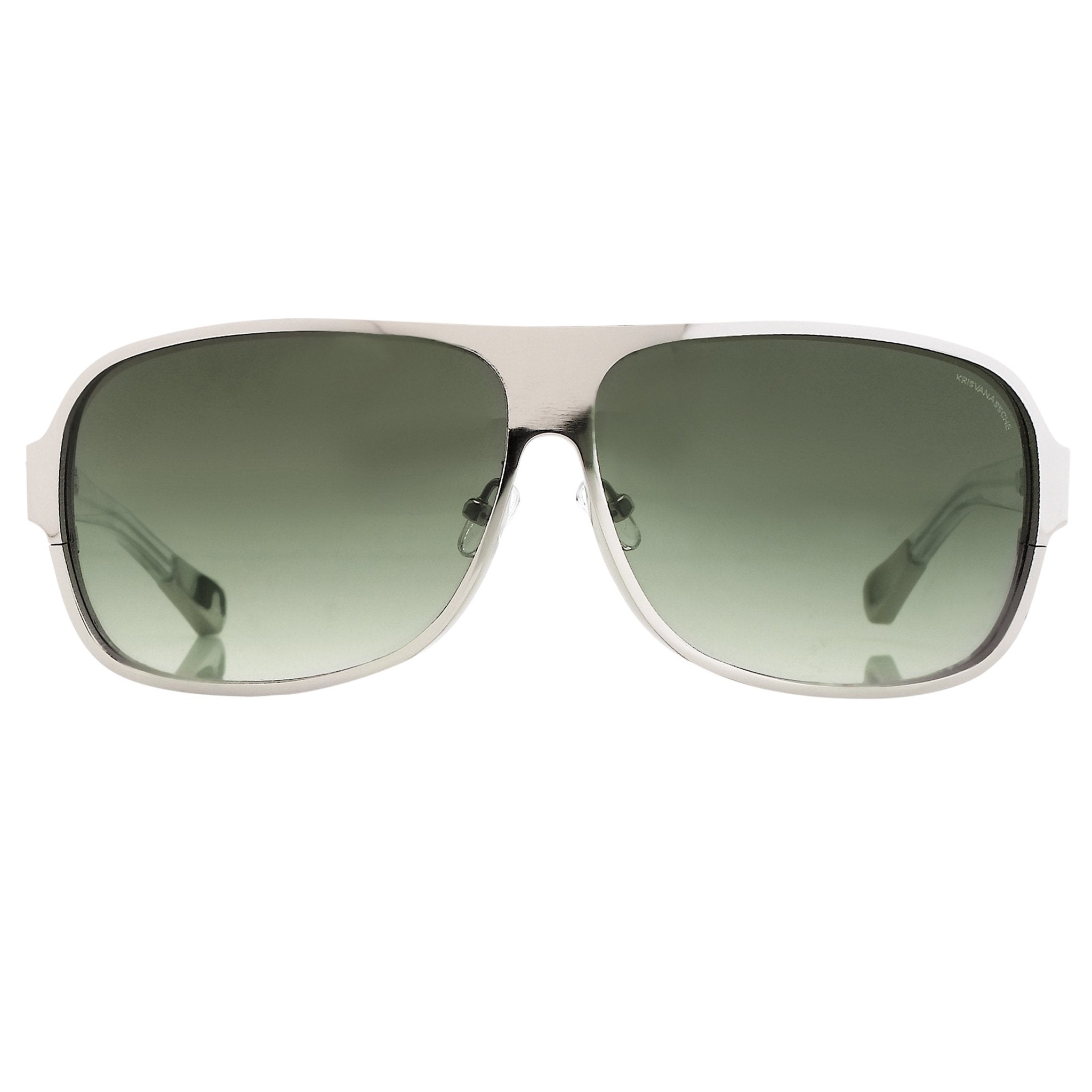 Kris Van Assche Sunglasses With Rectangular Silver Metal and Green Graduated Lenses - KVA6C4SUN - Watches & Crystals