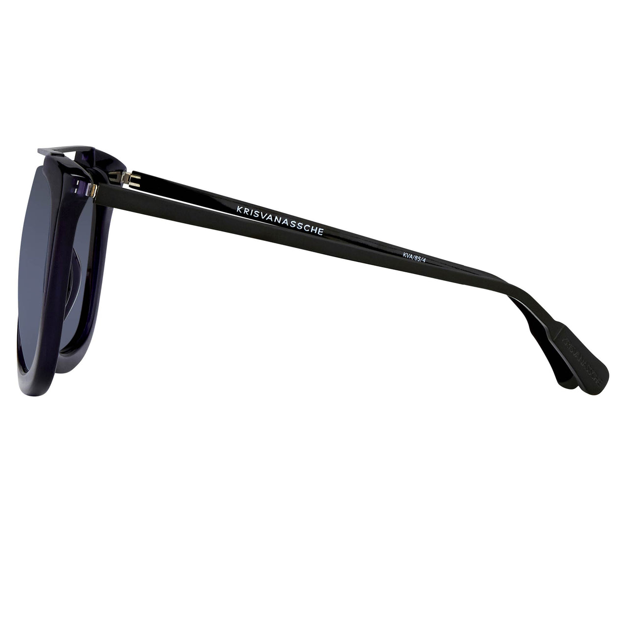 Kris Van Assche Sunglasses with Titanium D-Frame Navy Shiny Black and Blue Mirror Lenses Category 3 - KVA85C4SUN - Watches & Crystals