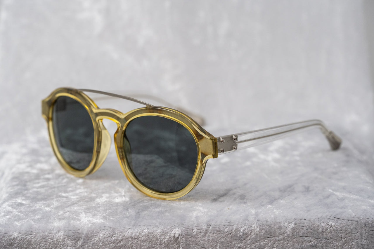 Round Flat Top Sunglasses Clear Plastic Frame Silver Mirror Lens Retro Goth  Steampunk Hi Tek Junior - Etsy