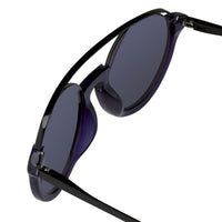 Thumbnail for Kris Van Assche Unisex Sunglasses with Titanium Double Bridge Oval Navy Black and Blue Mirror Lenses Category 3 - KVA83C4SUN - Watches & Crystals