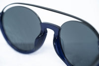 Thumbnail for Kris Van Assche Unisex Sunglasses with Titanium Double Bridge Oval Navy Black and Blue Mirror Lenses Category 3 - KVA83C4SUN - Watches & Crystals