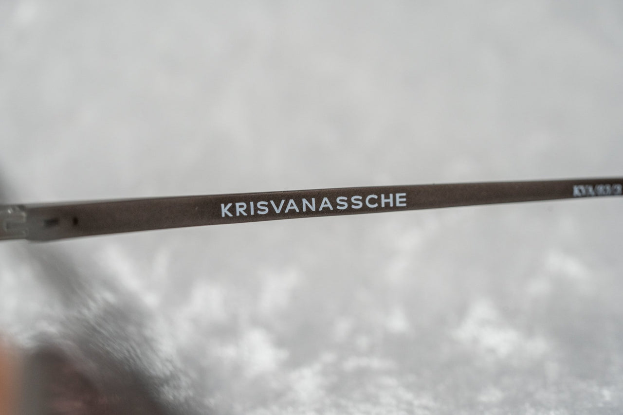Kris Van Assche Unisex Sunglasses with Titanium Double Bridge Oval Orange and Brown Graduated Lenses Category 3 - KVA83C3SUN - Watches & Crystals