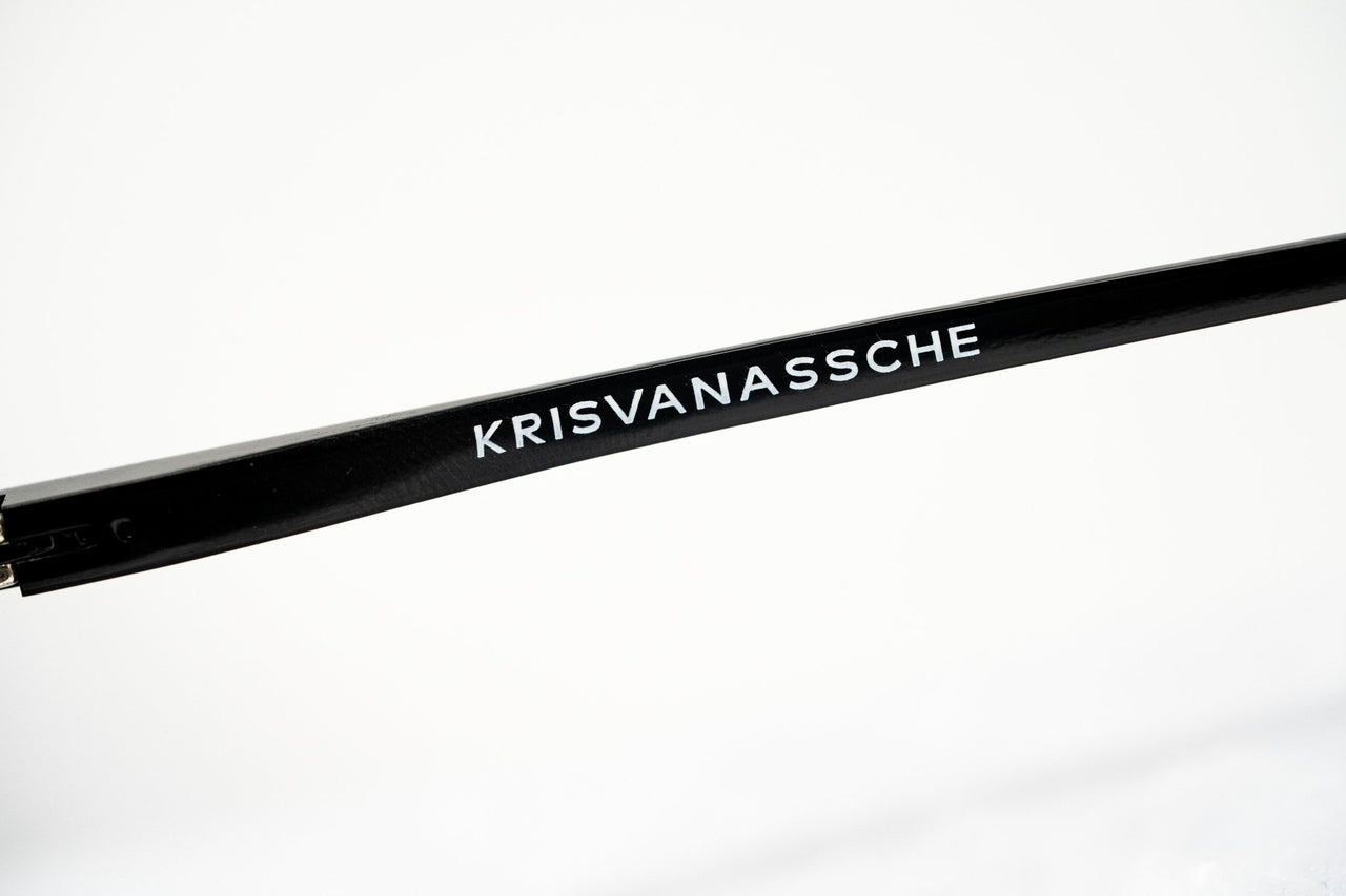 Kris Van Assche Unisex Sunglasses with Titanium Navy Shiny Black and Blue Mirror Lenses Category 3 - KVA84C4SUN - Watches & Crystals