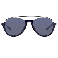 Thumbnail for Kris Van Assche Unisex Sunglasses with Titanium Navy Shiny Black and Blue Mirror Lenses Category 3 - KVA84C4SUN - Watches & Crystals