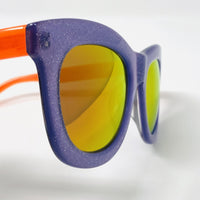 Thumbnail for Markus Lupfer Sunglasses D-Frame Lilac Glitter Neon Orange Lenses Category 3 Dark Tint ML5C5SUN - Watches & Crystals