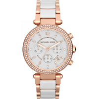 Thumbnail for Michael Kors 38mm Rose and White Parker Chronograph Watch MK5774 - Watches & Crystals