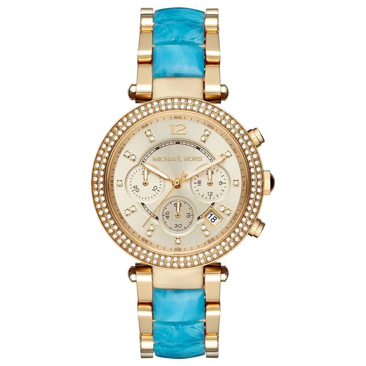 Michael Kors Ladies Watch Chronograph Parker Blue MK6364 - Watches & Crystals