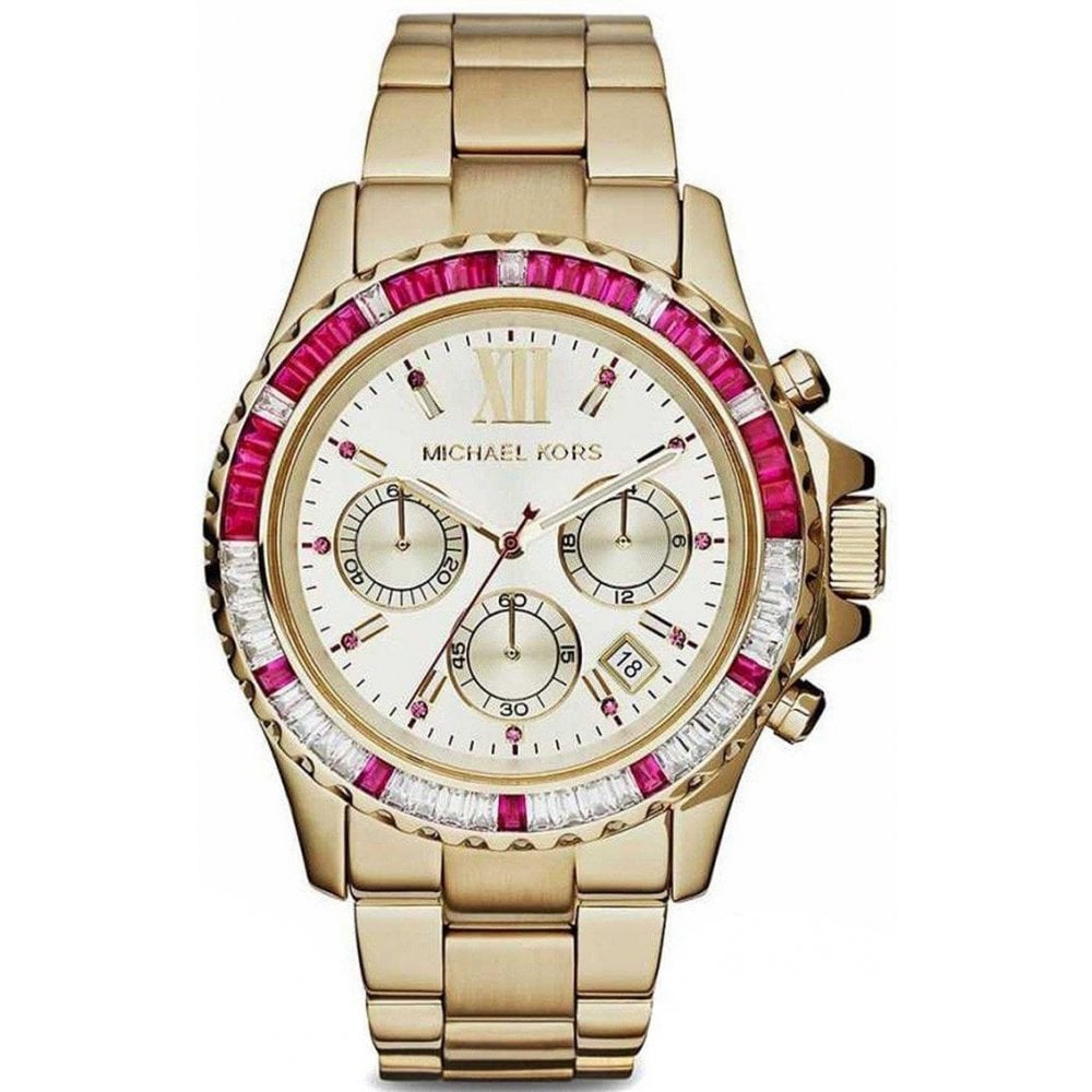 Michael Ladies Everest Yellow Gold Red Gem MK5871 – Watches & Crystals