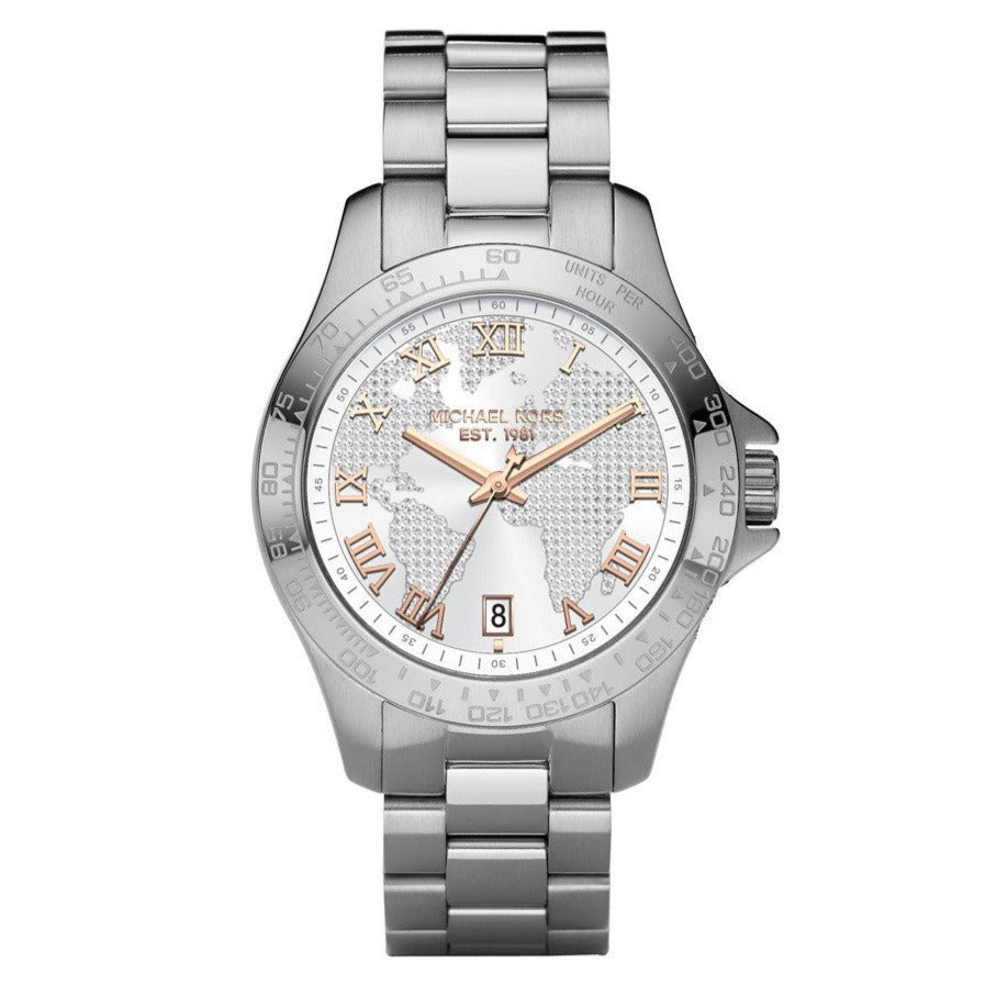 Michael Kors Ladies Watch Layton Silver Pave Dial MK5958 - Watches & Crystals