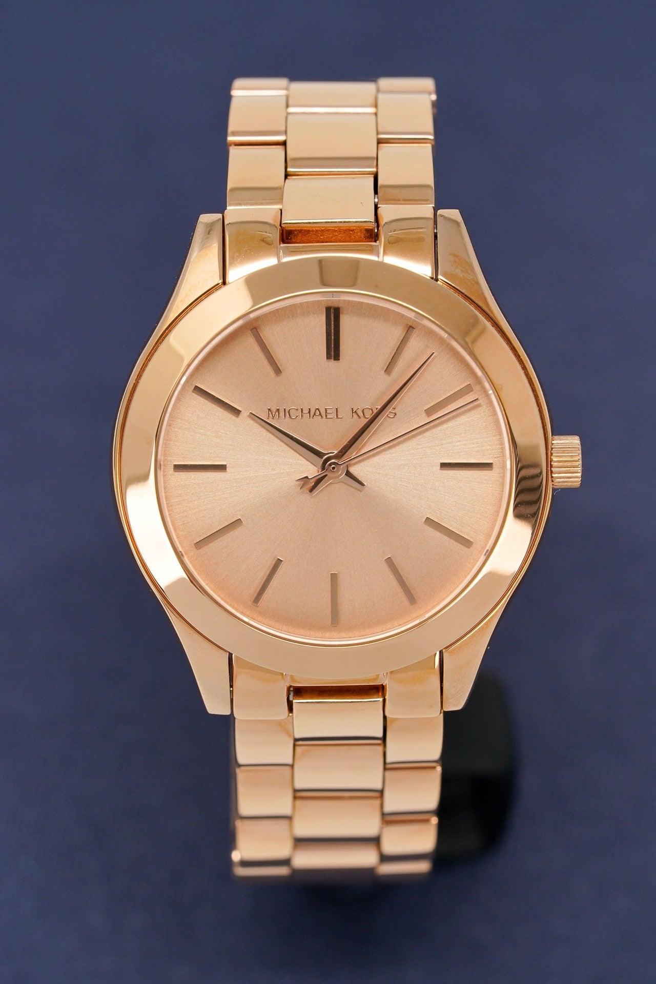 Michael Kors Ladies Watch Mini Slim Runway Rose Gold MK3205 - Watches & Crystals