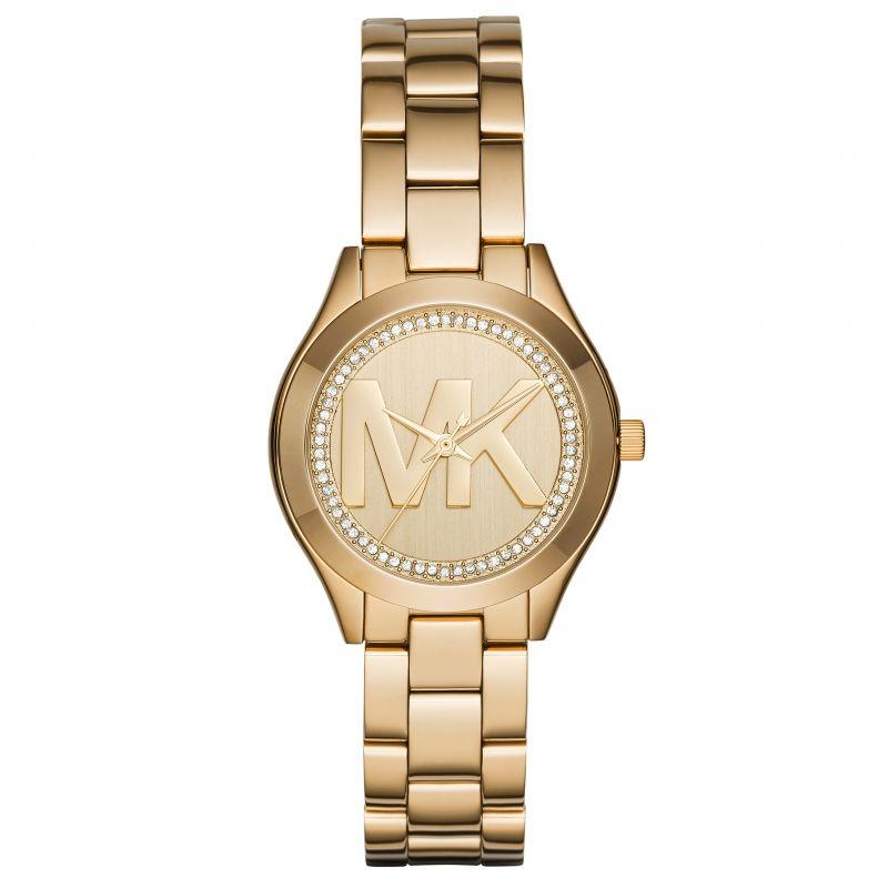 Michael Kors Ladies Watch Mini Slim Runway Yellow Gold MK3477 - Watches & Crystals