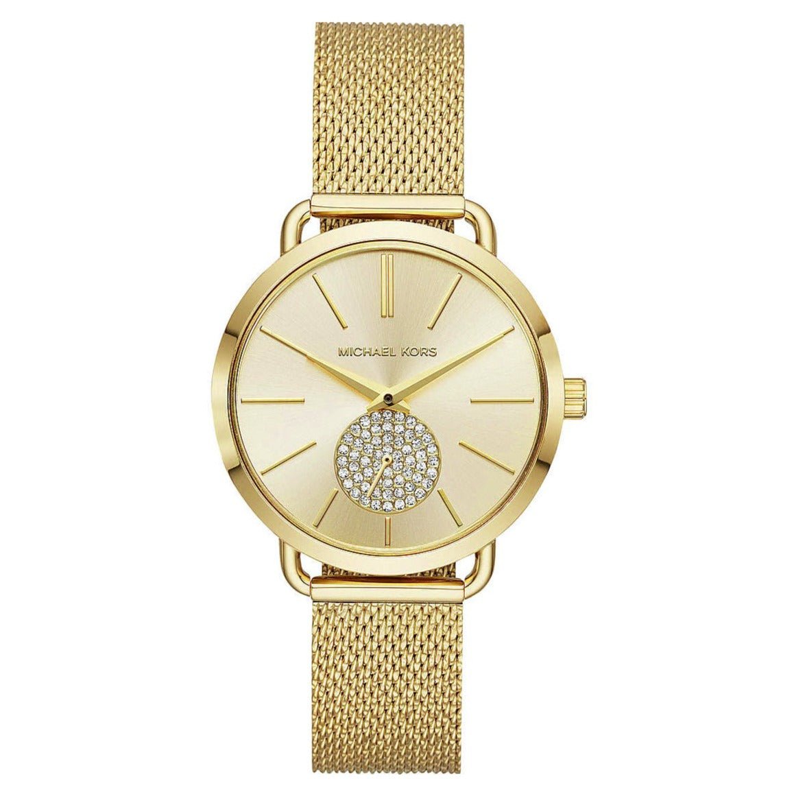 Michael Kors Ladies Watch Portia Yellow Gold Crystal MK3844 - Watches & Crystals