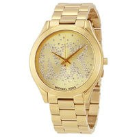 Thumbnail for Michael Kors Ladies Watch Slim Runway Gold MK3590 - Watches & Crystals