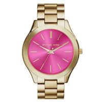 Thumbnail for Michael Kors Ladies Watch Slim Runway Gold Pink MK3264 - Watches & Crystals
