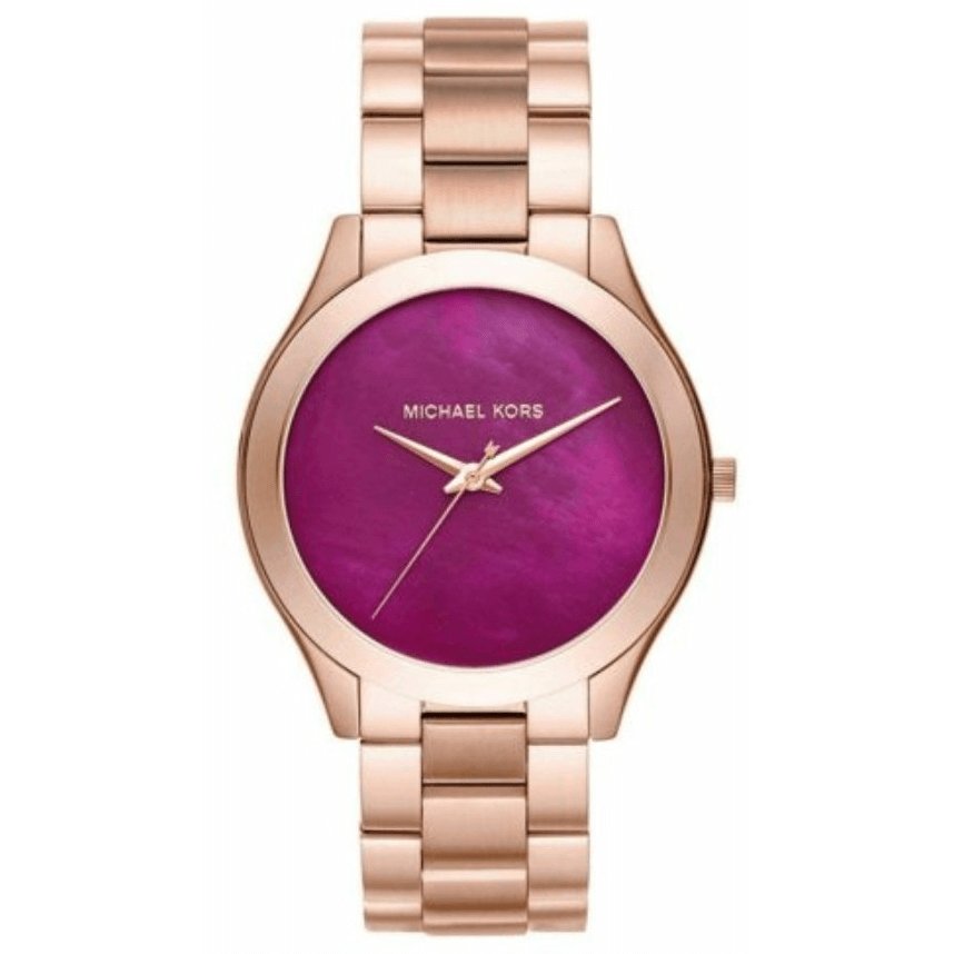 Michael Kors Ladies Watch Slim Runway Rose Gold Plum MK3550 - Watches & Crystals