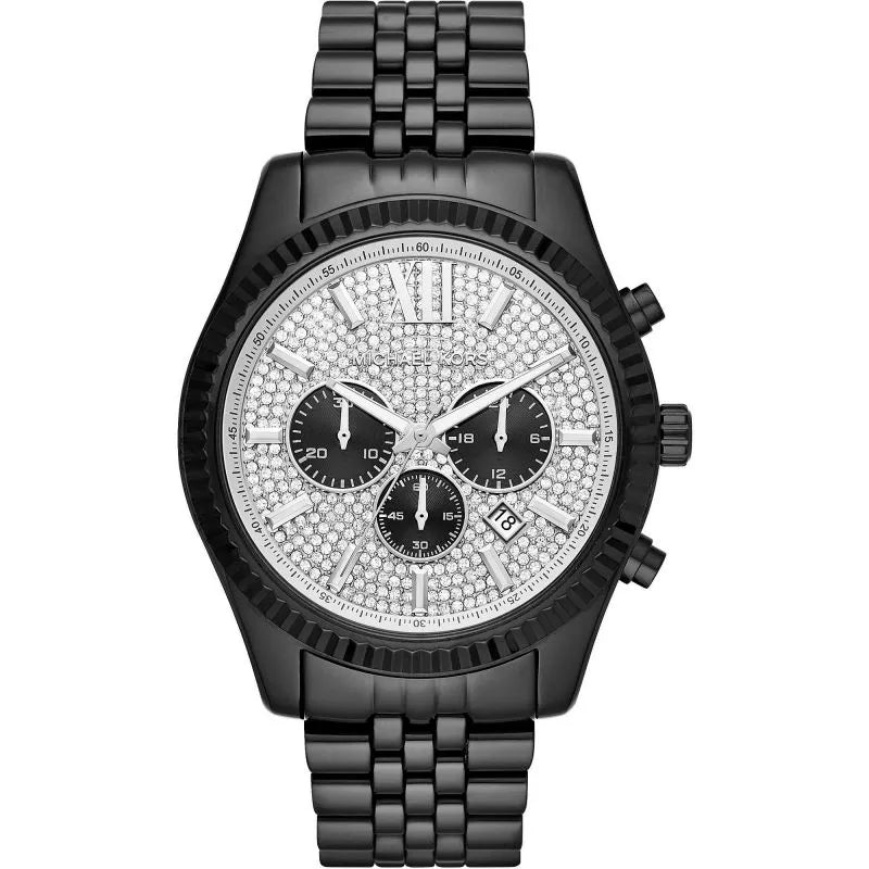 Michael Kors Watch Lexington Chronograph Black Crystals MK8605 - Watches & Crystals