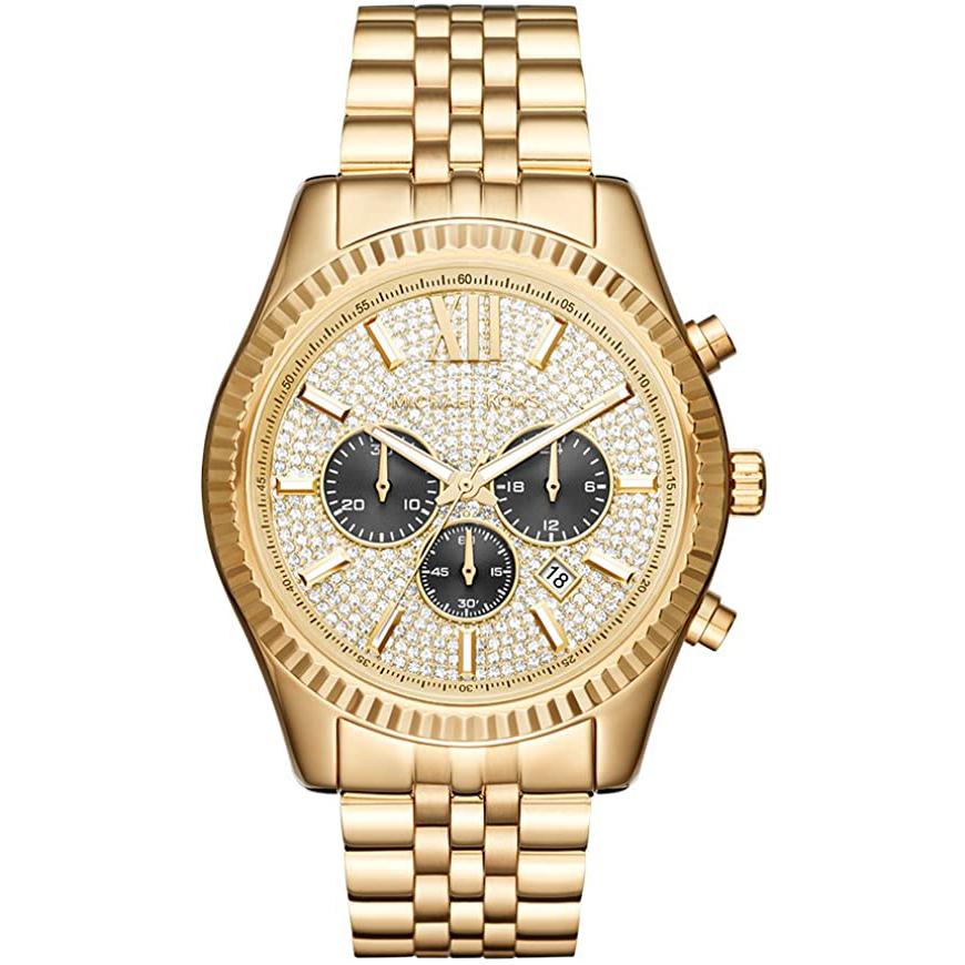 Michael Kors Watch Lexington Chronograph Gold Pave MK8494 - Watches & Crystals