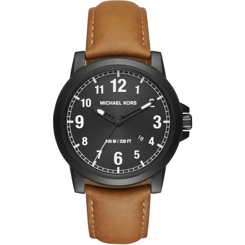 Michael Kors MK8618 Mens Chronograph Quartz Leather Strap Black Dial 45mm  Watch  Branded Watches Pakistan
