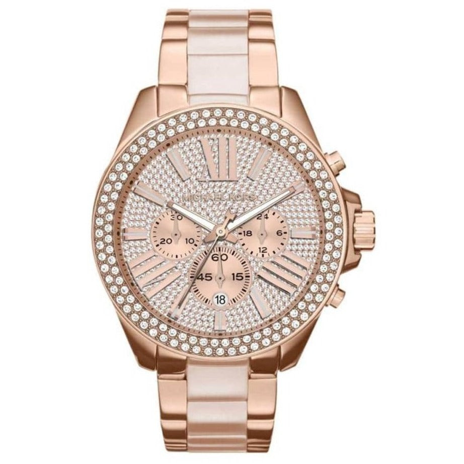 Michael Kors Parker Chronograph Champagne Dial Ladies Watch MK 5354   Gideon  Co Jewelry Store