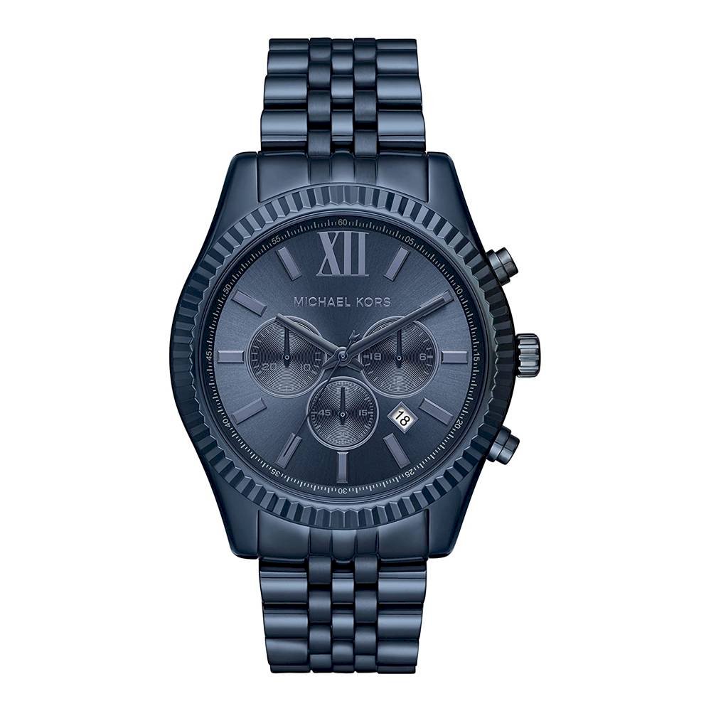Michael Kors Men's Watch Lexington Chronograph 45mm Navy Blue MK8480