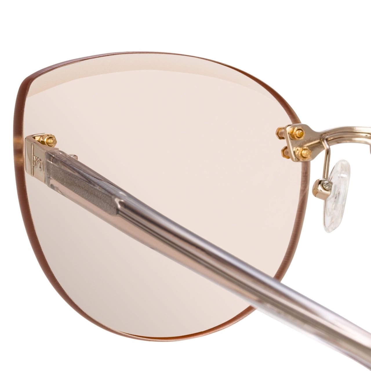 NO 21 Sunglasses Cat Eye Clear Acetate and Rose Gold with CAT1 Peach Lenses - N21S15C5SUN - Watches & Crystals