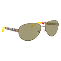 Thumbnail for Orlebar Brown Sunglasses Camo Tortise Shell with Army Green Mirror Lenses OB38C5SUN - Watches & Crystals