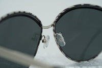 Thumbnail for Oscar De La Renta Sunglasses Oval Frame Silver Black White With Grey Lenses Category 3 ODLR61C3SUN - Watches & Crystals