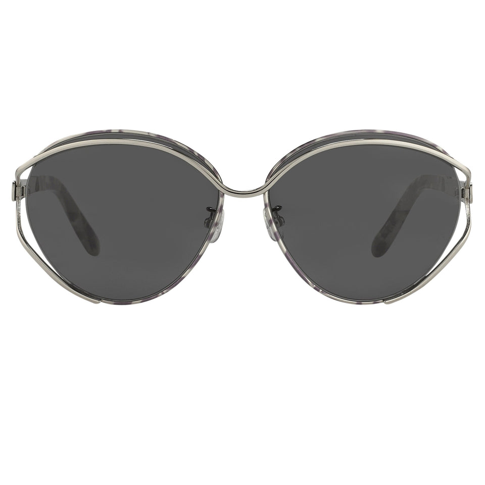 Oscar De La Renta Sunglasses Oval Black White and Grey  display picture 1