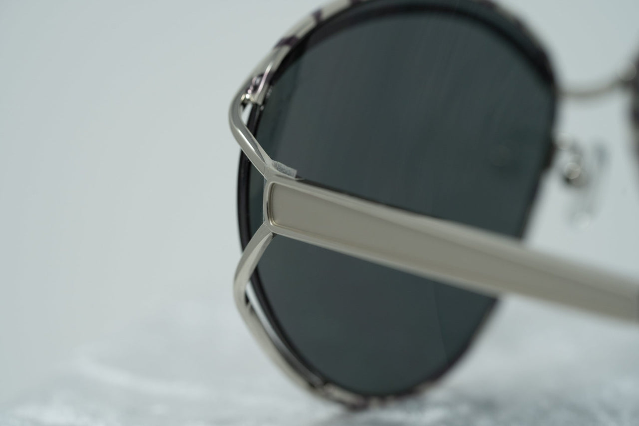 Oscar De La Renta Sunglasses Oval Frame Silver Black White With Grey Lenses Category 3 ODLR61C3SUN - Watches & Crystals