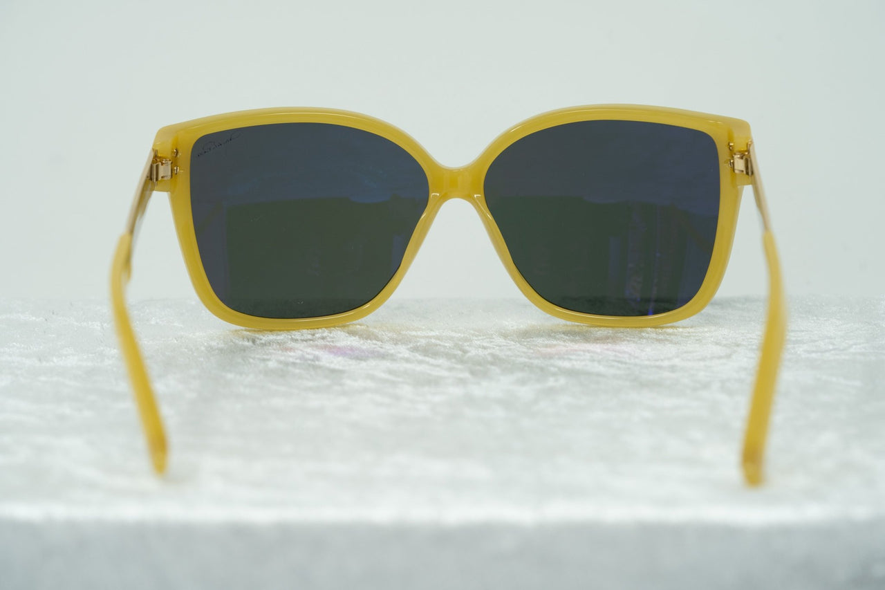 Oscar De La Renta Sunglasses Oversized Beige Enamel Arms and Green Lenses Category 3 - ODLR21C4SUN - Watches & Crystals