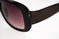 Thumbnail for Oscar De La Renta Sunglasses Oversized Frame Black Wood and Burgundy Graduated Lenses ODLR25C1SUN - Watches & Crystals