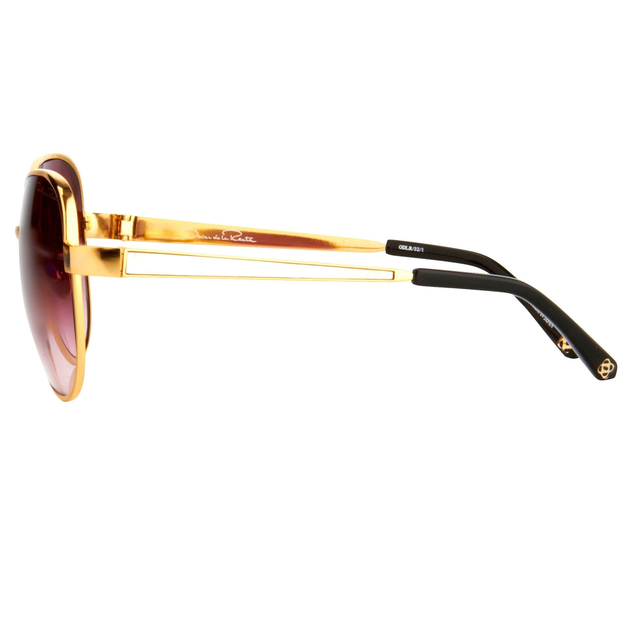 Oscar De La Renta Sunglasses Oversized Frame Gold and Purple Lenses Category 3 - ODLR32C1SUN - Watches & Crystals