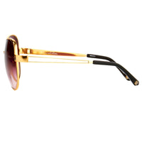 Thumbnail for Oscar De La Renta Sunglasses Oversized Frame Gold and Purple Lenses Category 3 - ODLR32C1SUN - Watches & Crystals