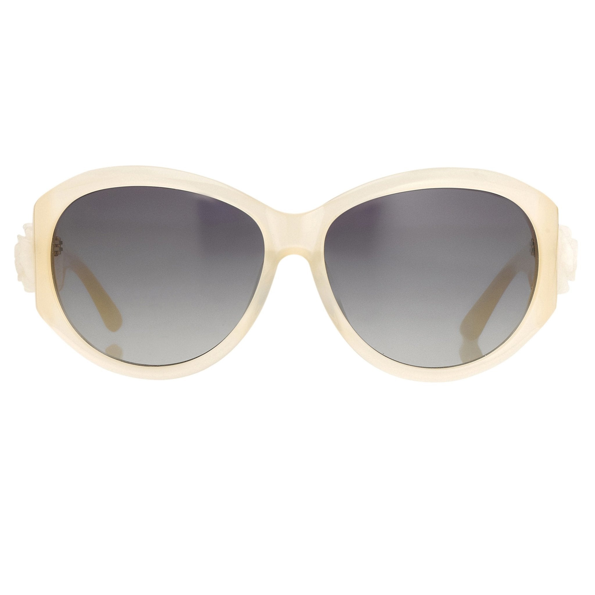 Oscar De La Renta Sunglasses Oversized Frame Nude & Hematite Flower and Grey Lenses - ODLR1C6SUN - Watches & Crystals