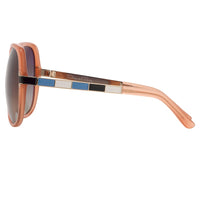 Thumbnail for Oscar De La Renta Sunglasses Oversized Frame Orange Enamel Arms and Grey Lenses - ODLR22C5SUN - Watches & Crystals