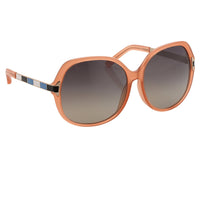Thumbnail for Oscar De La Renta Sunglasses Oversized Frame Orange Enamel Arms and Grey Lenses - ODLR22C5SUN - Watches & Crystals