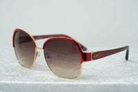 Thumbnail for Oscar De La Renta Sunglasses Oversized Frame Russian Gold Red Enamel With Grey Lenses - ODLR50C4SUN - Watches & Crystals