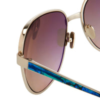 Thumbnail for Oscar De La Renta Sunglasses Oversized Frame Silver and Grey Lenses - ODLR32C3SUN - Watches & Crystals