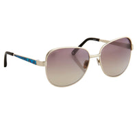 Thumbnail for Oscar De La Renta Sunglasses Oversized Frame Silver and Grey Lenses - ODLR32C3SUN - Watches & Crystals